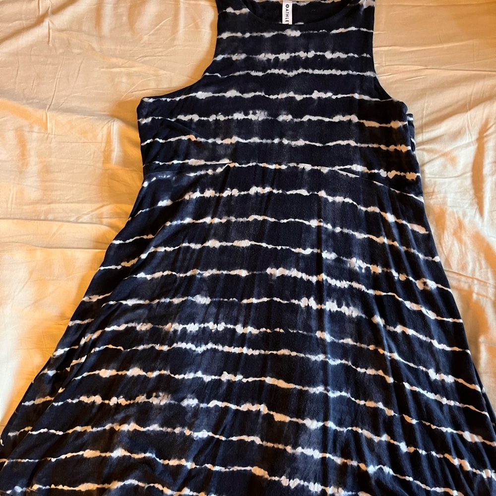 Navy blue & white sleeveless dress from Athleta